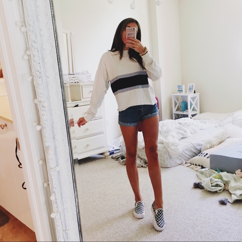 BEANDY MELVILLE stripped long sleeve Tee